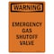 Signmission Safety Sign, OSHA WARNING, 14" Height, Rigid Plastic, Emergency Gas Shutoff Valve, Portrait OS-WS-P-1014-V-13154 - alternate 1